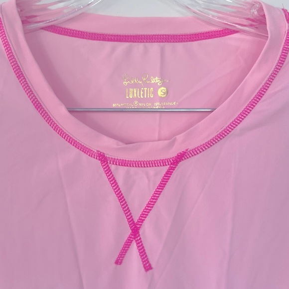 Lilly Pulitzer UPF 50+ Luxletics Renay Sunguard Pink lg sleeve top athletic S - Picture 2 of 8